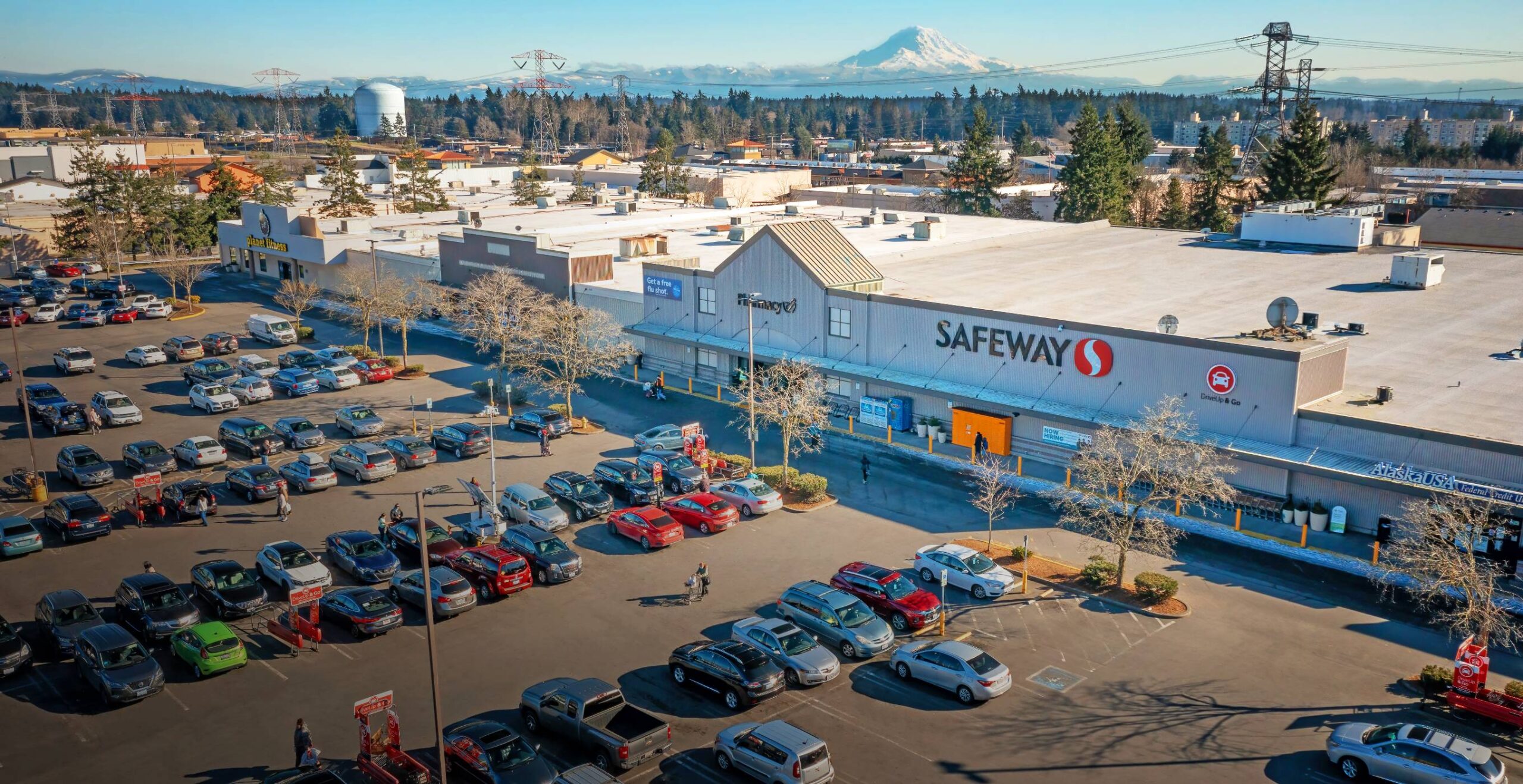 Aerial photo of grocery store building